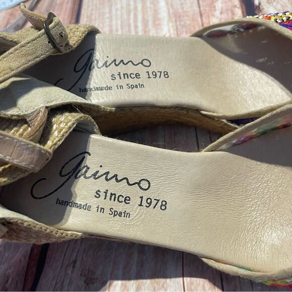 Gaimo sandals Size38 wedge heel embroidered hippie boho style Preowned - Picture 9 of 11